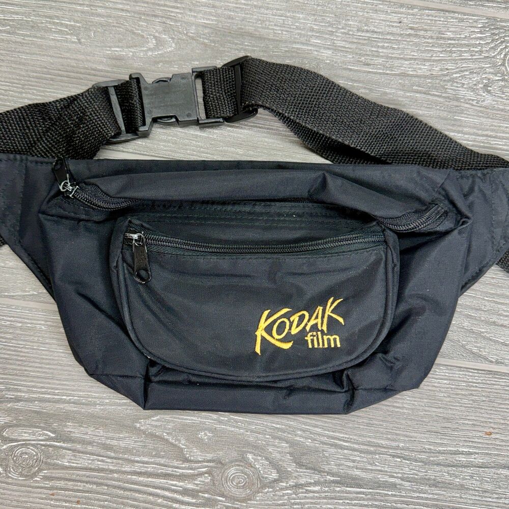 Vintage Kodak Film Fanny Pack Waist Bag Black Camera Photography Accessories